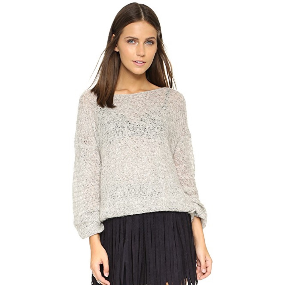 FREE PEOPLE Brandywine open back drape sweater XS